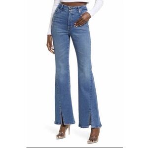 Good American Good Legs Flare with Side Slits at Ankle - NWOT High Rise Size 14